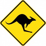 panneau de risque de traverse de kangourou